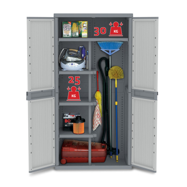 Armario de plástico escobero con 2 puertas 348B16321