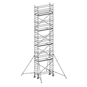 Andamio móvil modular con estabilizadores y 5 plataformas 065B49940