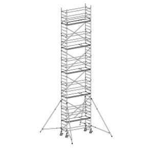 Andamio móvil modular con estabilizadores y 5 plataformas 065B49941