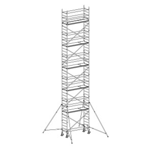 Andamio móvil modular con estabilizadores y 5 plataformas 065B49942