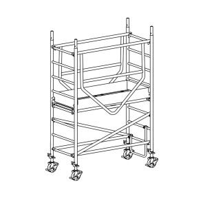 Andamio de aluminio con 1 plataforma 065B49849