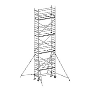 Andamio de aluminio con estabilizadores y 4 plataformas 065B49916