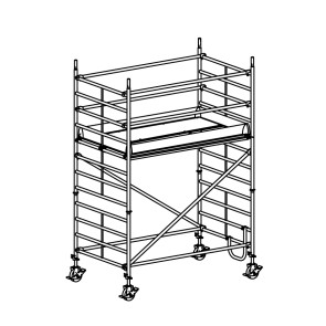 Andamio móvil modular con 1 plataforma 065B49923