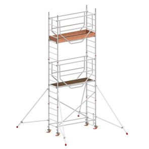 Andamio de aluminio con estabilizadores y 2 plataformas 065B49901