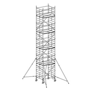 Andamio móvil modular con estabilizadores y 4 plataformas 065B49892