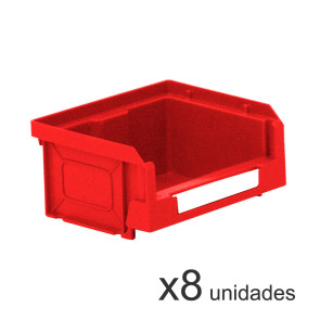 Pack de 8 cajas plásticas para almacenaje serie Openbox Key 333B48707