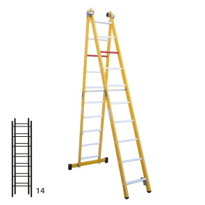 Escalera de fibra transformable dos tramos plegable 364B46354