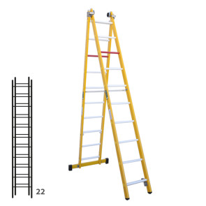 Escalera de fibra transformable dos tramos plegable 364B46358