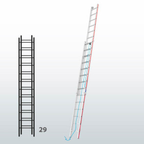 Escalera manual de dos tramos con cuerda 065B15846