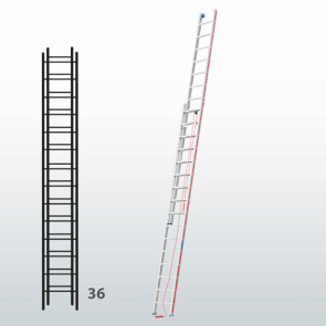 Escalera manual de dos tramos con cuerda 065B45803