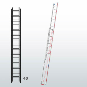 Escalera manual de dos tramos con cuerda 065B45804