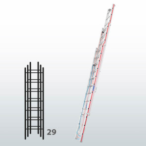 Escalera manual de tres tramos con cuerda 065B45805