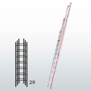 Escalera manual de tres tramos con cuerda 065B45805