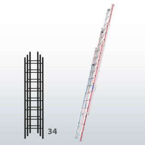 Escalera manual de tres tramos con cuerda 065B45806