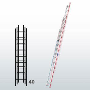 Escalera manual de tres tramos con cuerda 065B45807