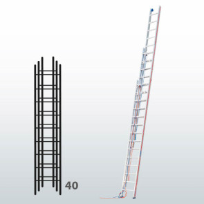 Escalera manual de tres tramos con cuerda 065B45809