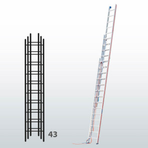 Escalera manual de tres tramos con cuerda 065B45810