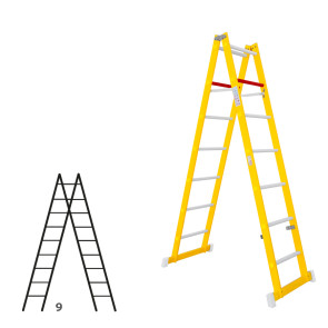 Escalera de fibra con acceso por dos lados 364B46316