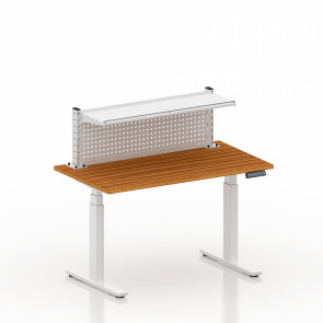 Mesa de trabajo elevable con encimera de madera 407B50396