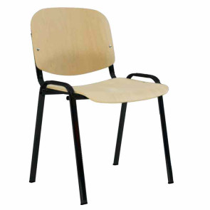 Silla para colectividades con asiento de madera 347B45105