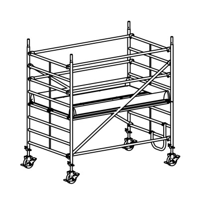 Andamio móvil modular con 1 plataforma 065B49922