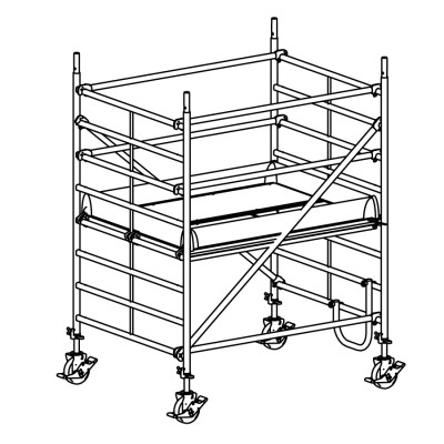 Andamio móvil modular con 1 plataforma 065B49885