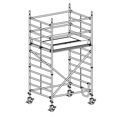 Andamio móvil modular con 1 plataforma 065B49886