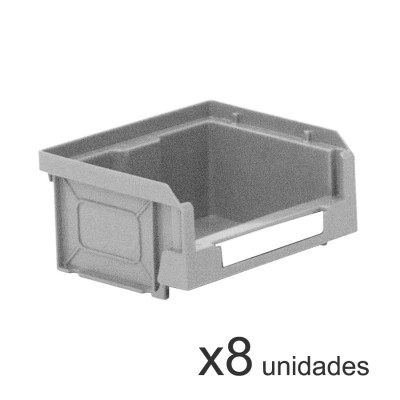 Pack de 8 cajas plásticas para almacenaje serie Openbox Key 333B48706