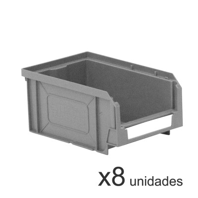 Pack de 8 cajas plásticas para almacenaje serie Openbox Key 333B48711