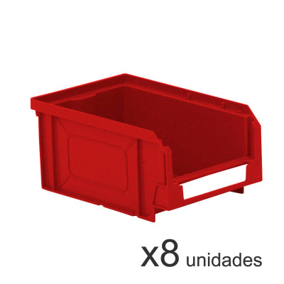 Pack de 8 cajas plásticas para almacenaje serie Openbox Key 333B48712