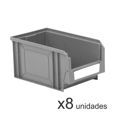 Pack de 8 cajas plásticas para almacenaje serie Openbox Key 333B48716