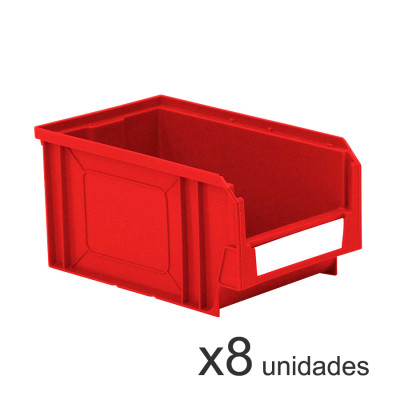 Pack de 8 cajas plásticas para almacenaje serie Openbox Key 333B48717