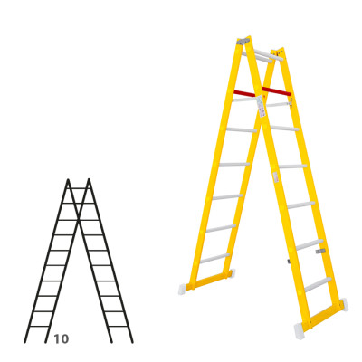 Escalera de fibra con acceso por dos lados 364B46317