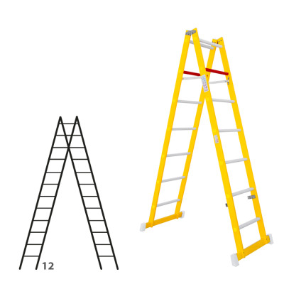 Escalera de fibra con acceso por dos lados 364B46319