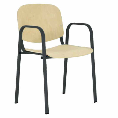 Silla para colectividades con asiento de madera 347B45108